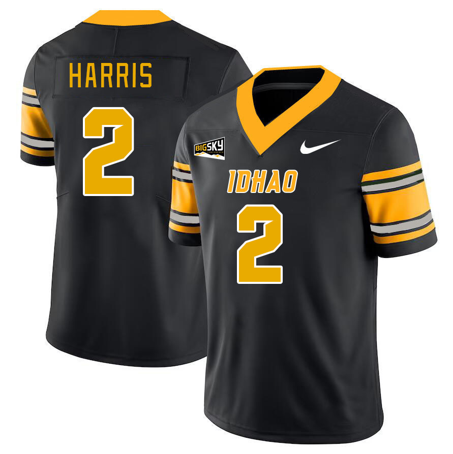 Men-Youth #2 Marcus Harris Idaho Vandals 2023 College Football Jerseys Stitched-Black